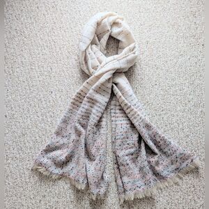 Banana Republic Scarf, Wrap. Cream, Multi Pattern